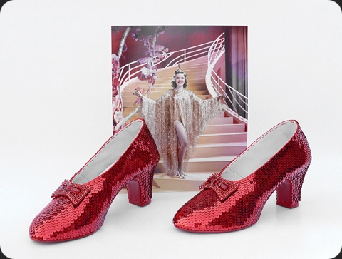 Stunning pair of ruby slippers made by JudyGarlandsRubySlippers.com