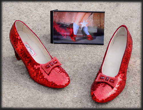 Judy Garland as Dorothy wore a similar pair of ruby slippers