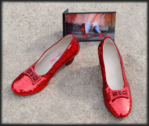 Judy Garland as Dorothy wore a similar pair of ruby slippers