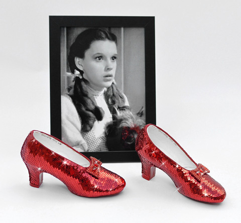 Judy Garland's size 5B replica ruby slippers