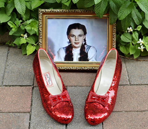 Judy Garland's size 5B replica ruby slippers