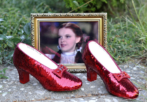 Judy Garland's size 5B replica ruby slippers